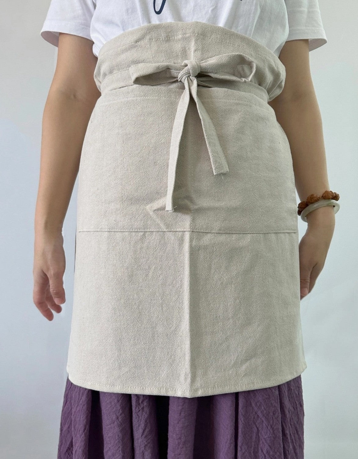 Linen Half Apron with Pockets