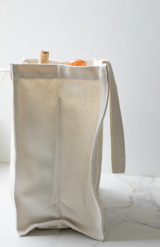 Wine Carrier Canvas Tote Reusable Bag