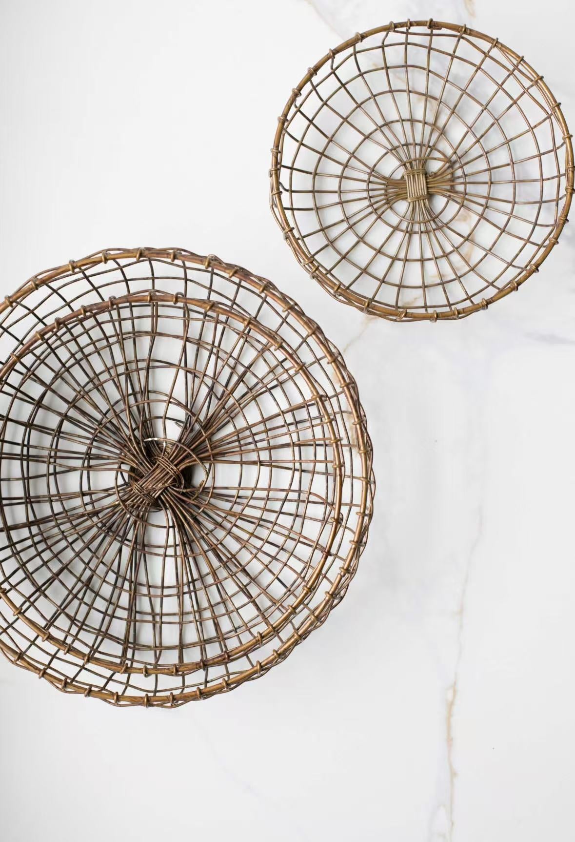 Vintage Wire Round Storage Basket