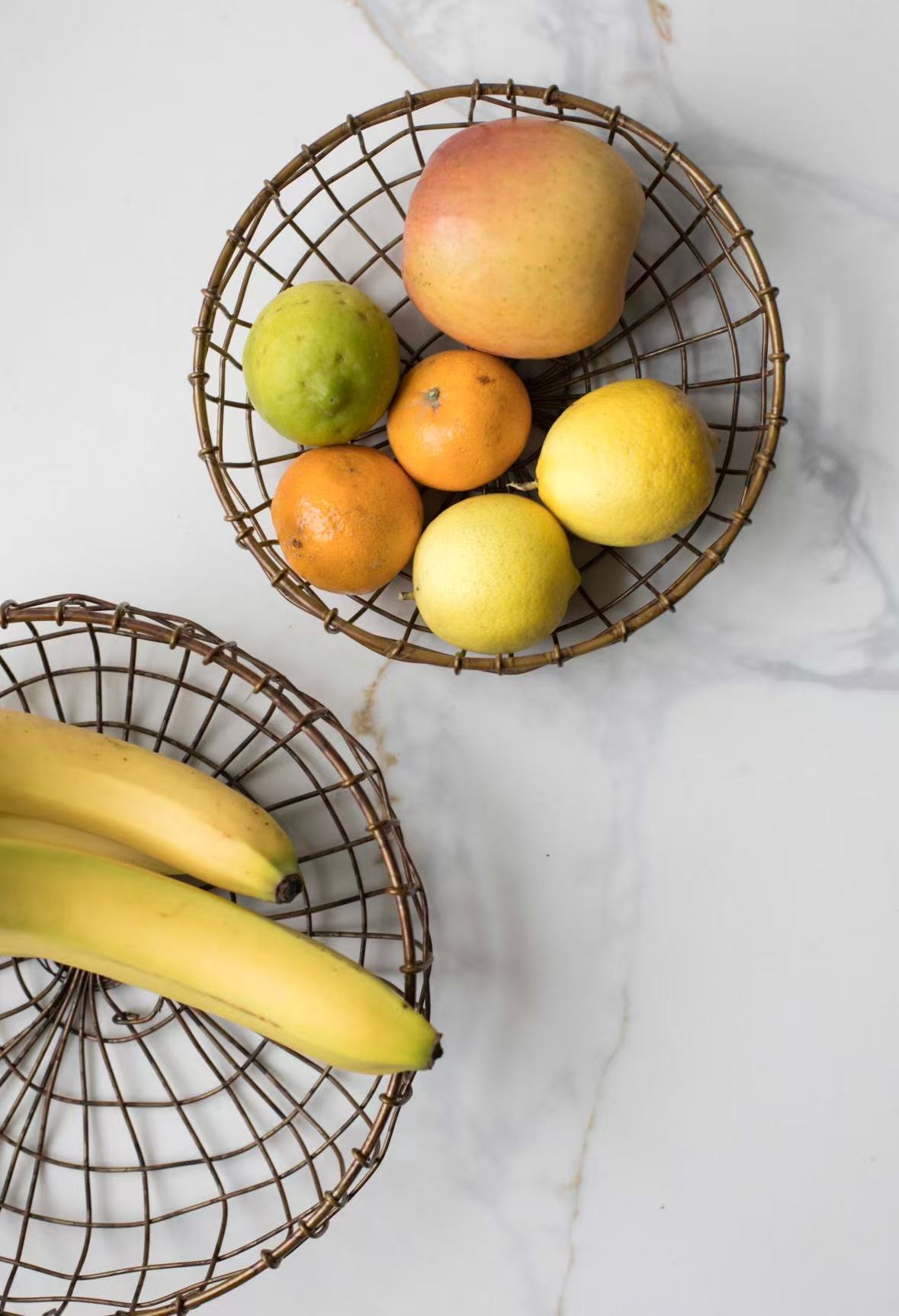 Vintage Wire Round Storage Basket