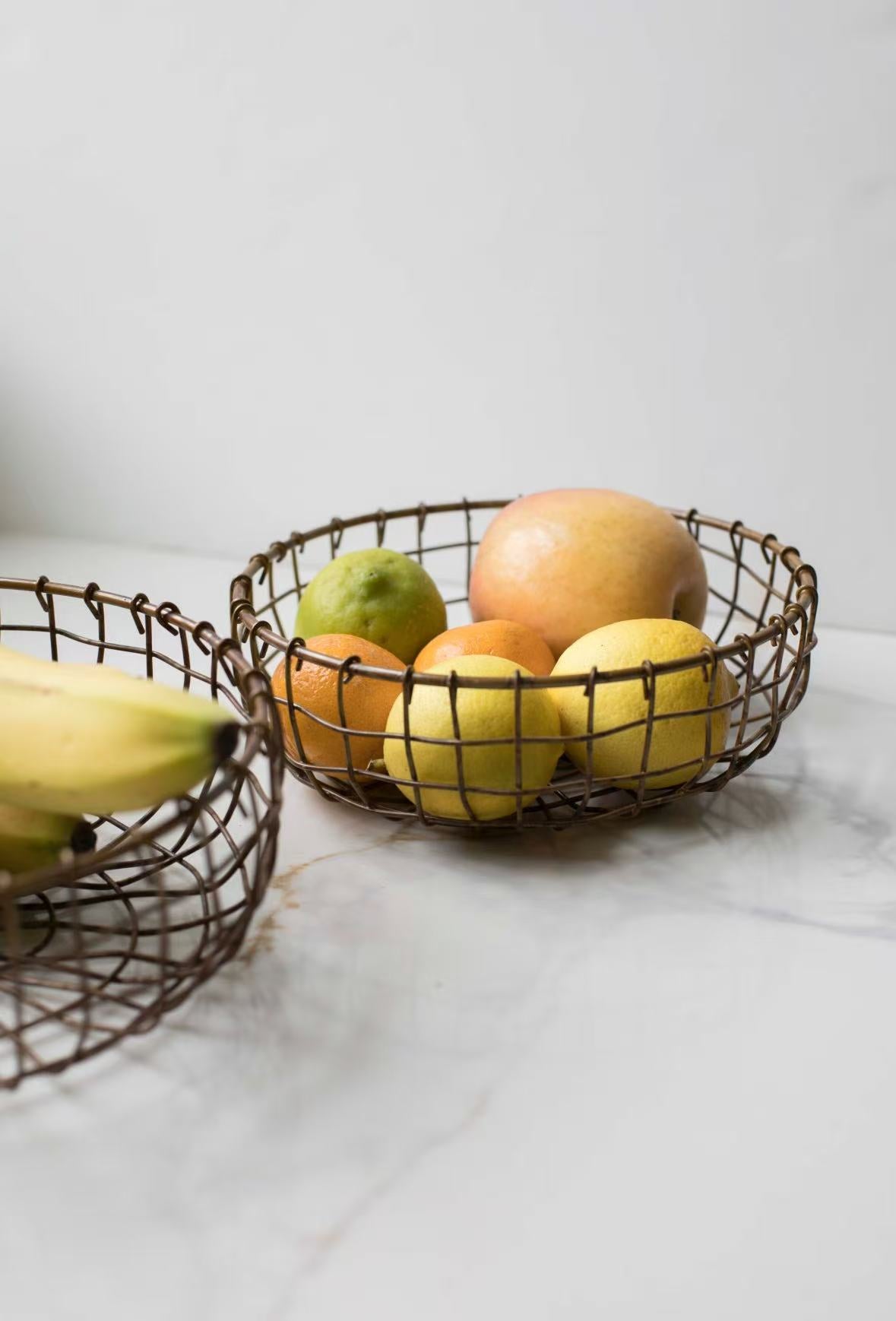 Vintage Wire Round Storage Basket