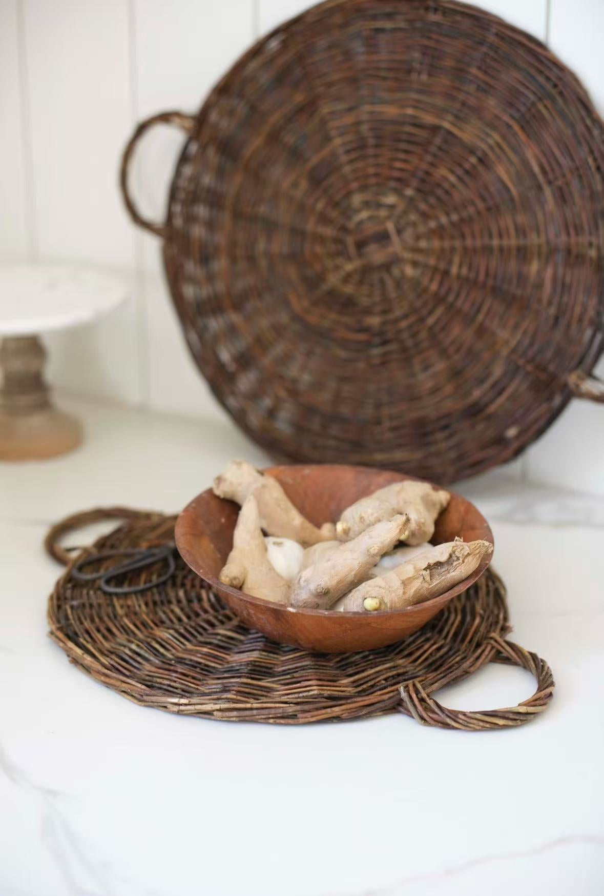 Handmade Farmhouse Wicker Tray