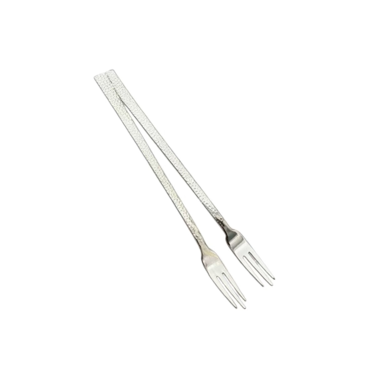 Hammered Stainless Steel Fruit Forks