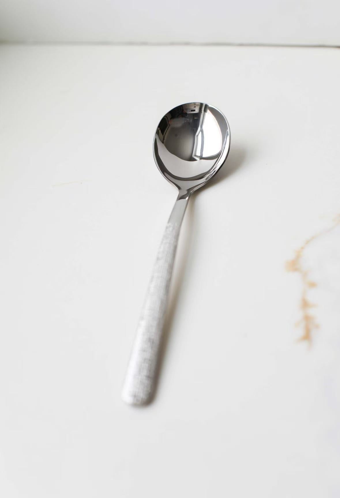 Stainless Steel Spoons with Textured Handles