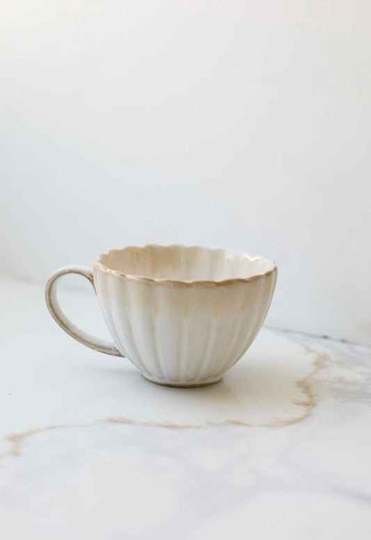 Ruffled Rim Ceramic Cup