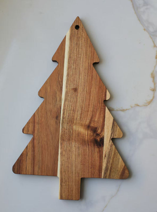 Christmas Tree Platter Wooden Board Dessert Tray