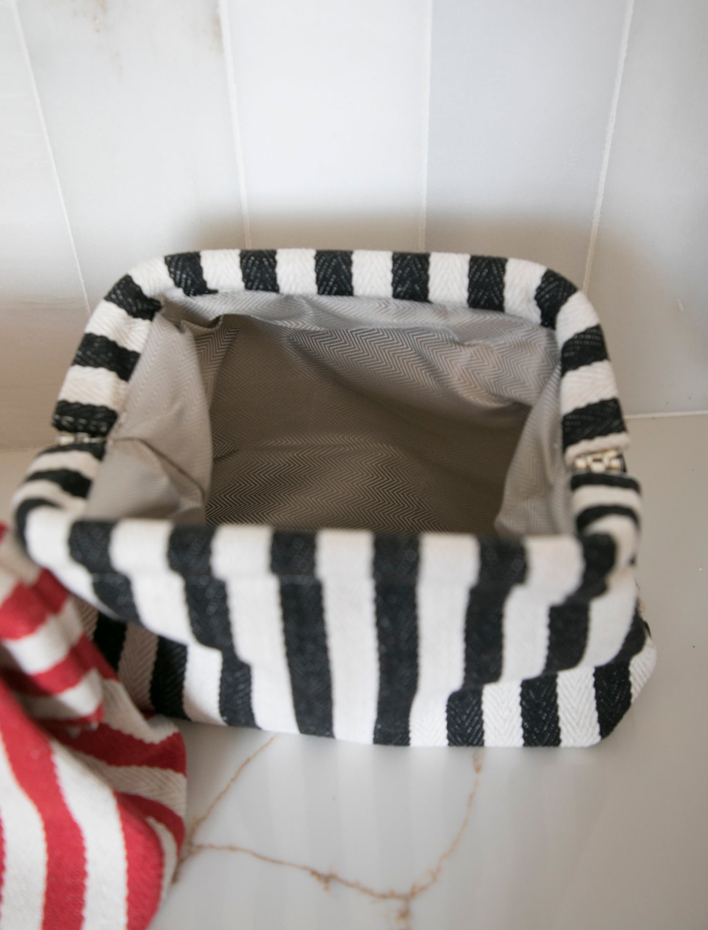Cute Striped Makeup Pouch