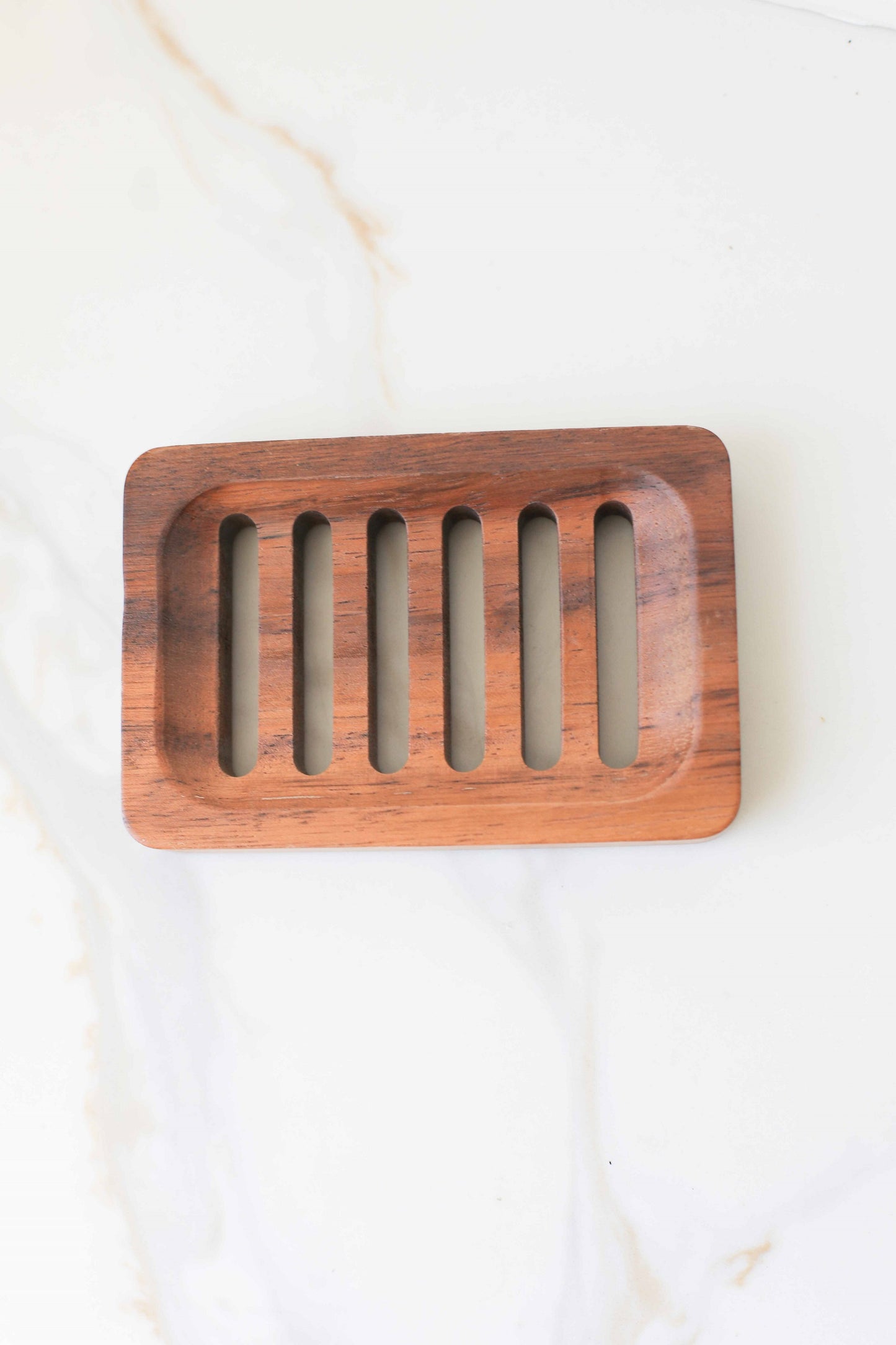 Wooden Soap Dish with Drain Slots