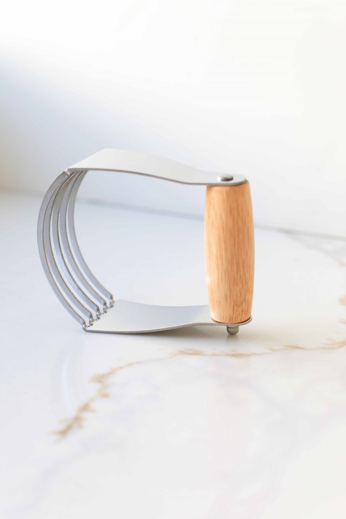 Wood‑Handle Stainless Steel Pastry Blender