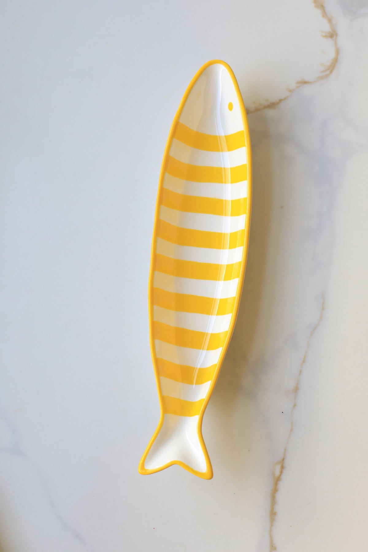 Striped Fish Shaped Ceramic Plate