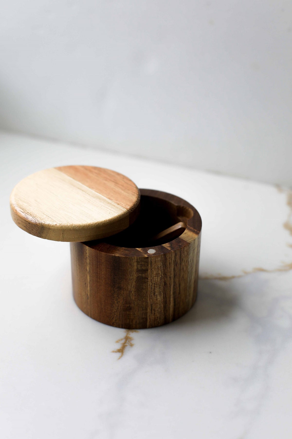 Wood Salt Cellar with Spoon
