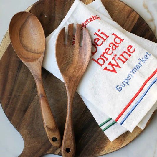 Wood Salad Spoon and Fork