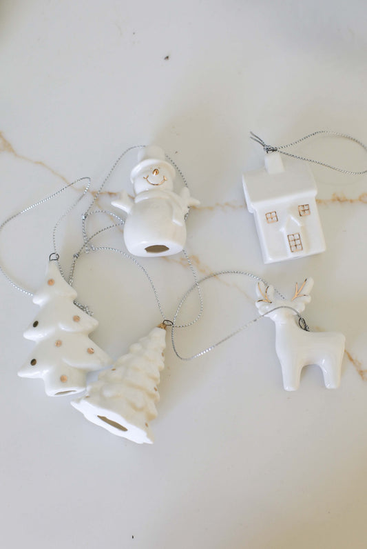 White Ceramic Christmas Ornament