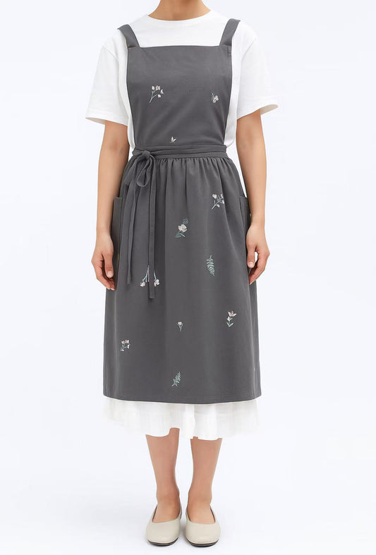 Embroidered Flora Apron