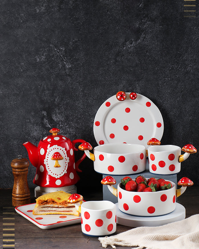Mushroom Ceramic Tea Set