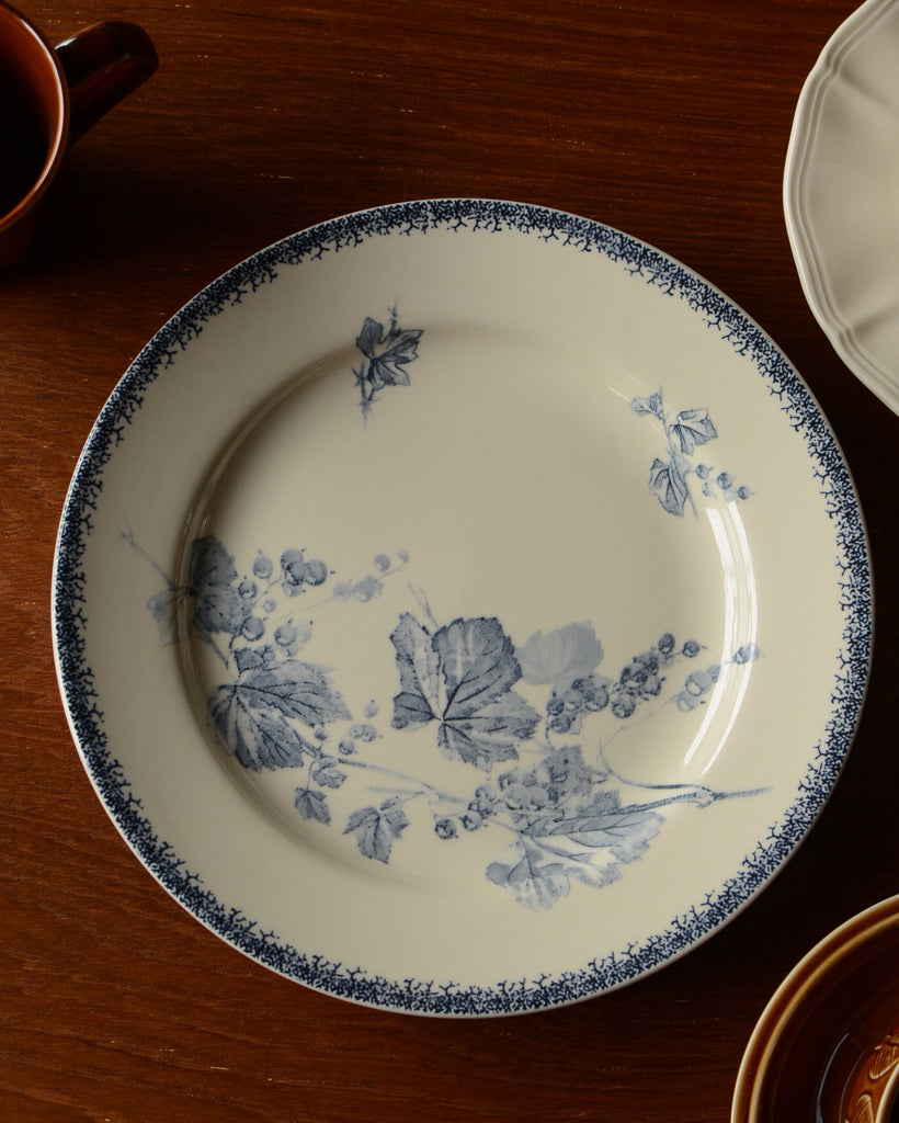 Vintage Blue Leaves Plates