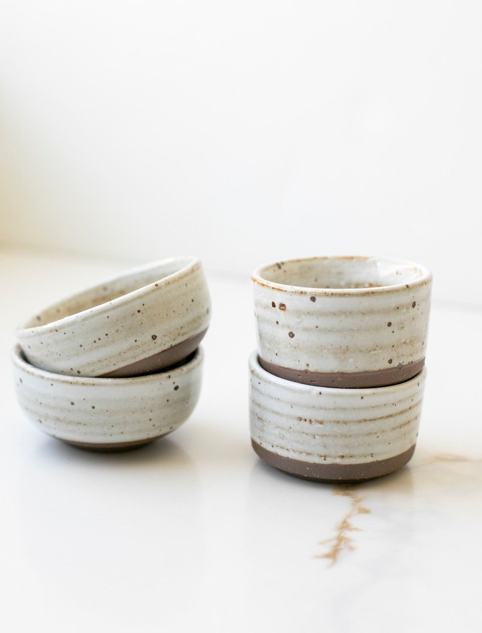White Speckled Dip Bowl