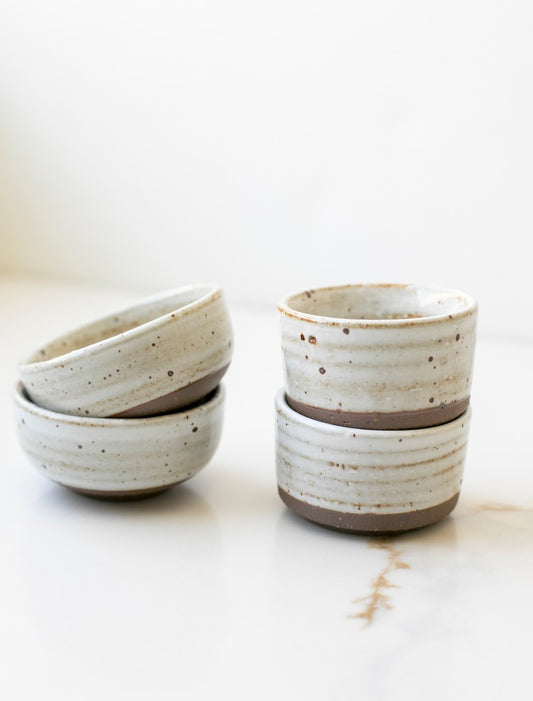 White Speckled Dip Bowl
