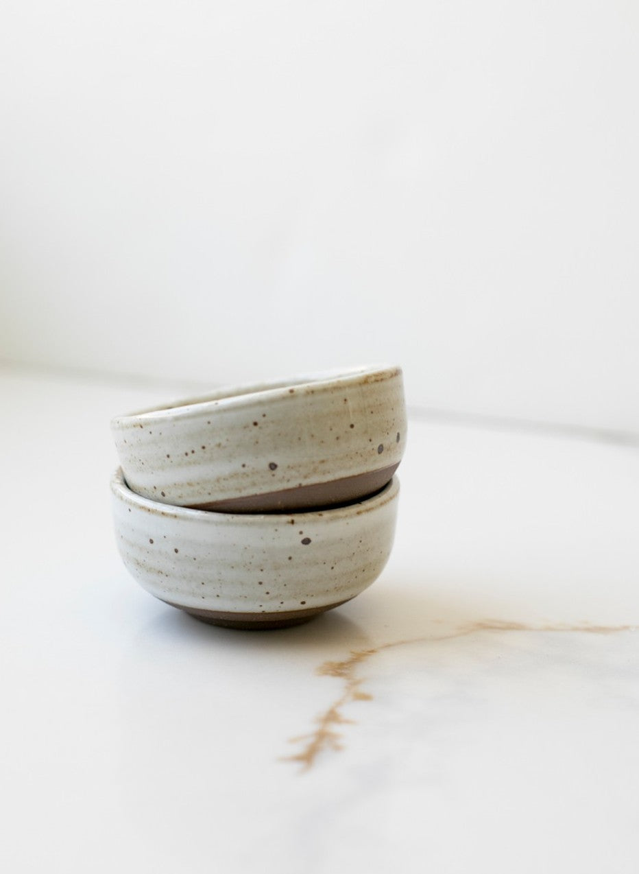 White Speckled Dip Bowl