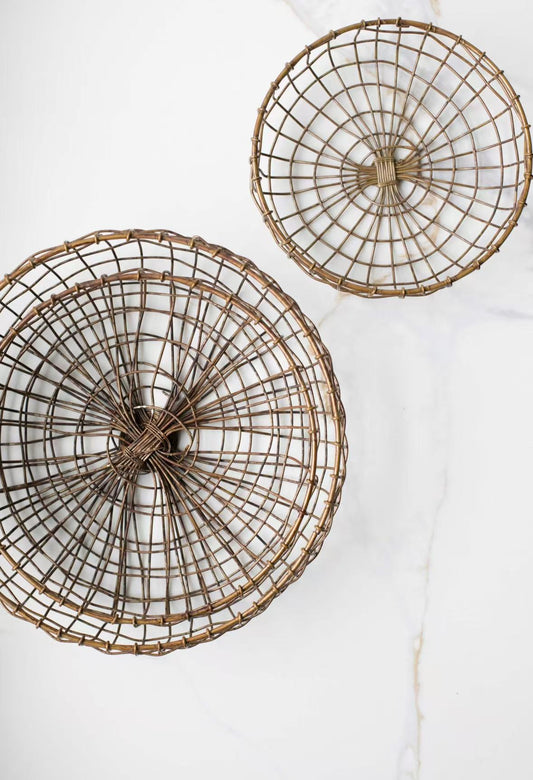 Vintage Wire Round Storage Basket