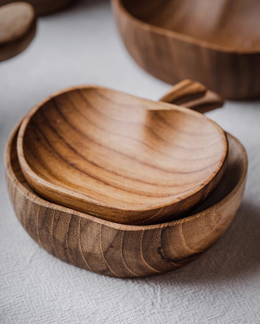 Teak Wood Sauce Dish