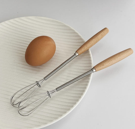 Vintage Mini Whisk with Wood Handle