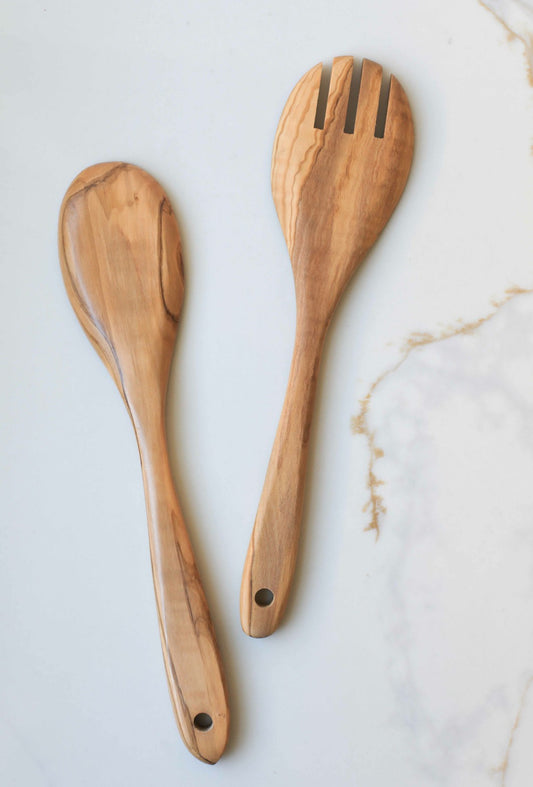 Olivewood Salad Spoon and Fork Set