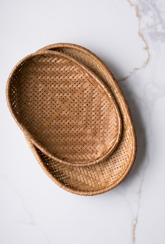 Bamboo Woven Basket Tray