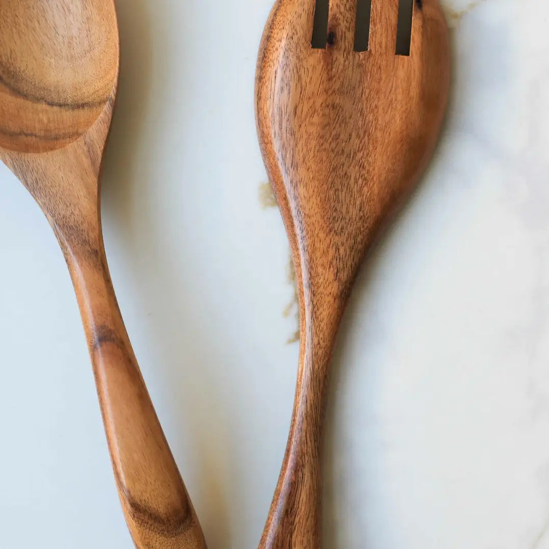 Wood Salad Spoon and Fork