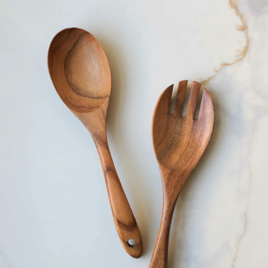 Wood Salad Spoon and Fork
