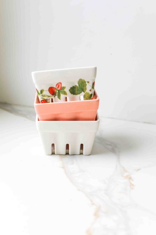 Berry Box Porcelain Colander
