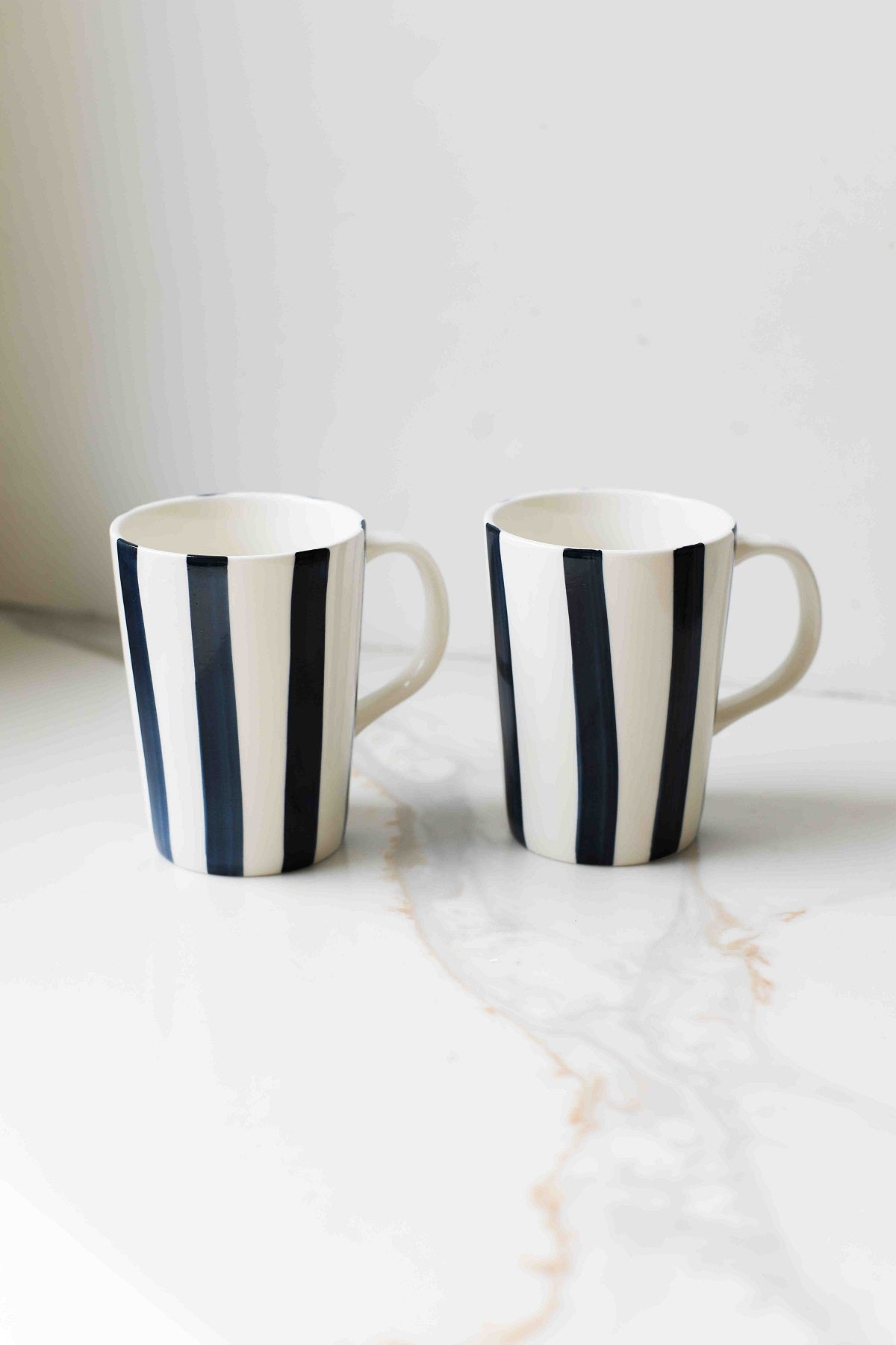 Hand-Painted Striped Ceramic Cup