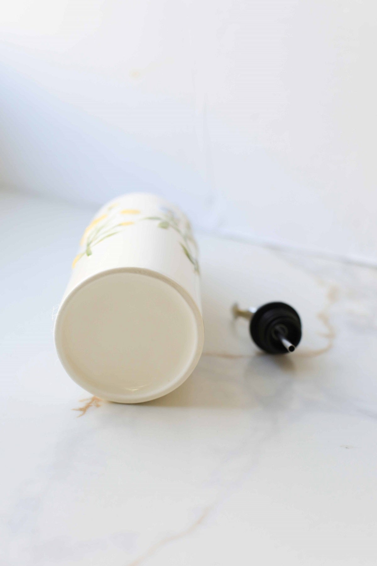 Floral Oil & Vinegar Dispenser Bottle
