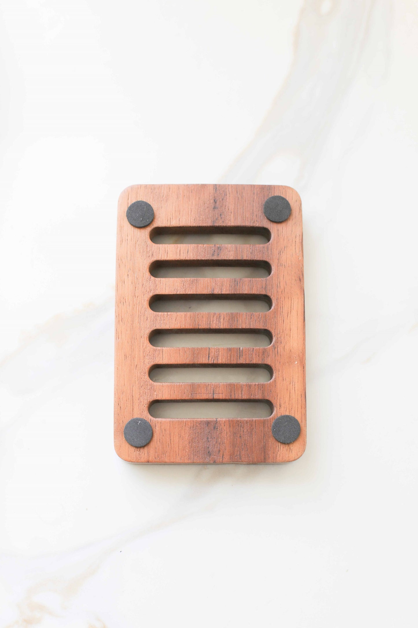 Wooden Soap Dish with Drain Slots