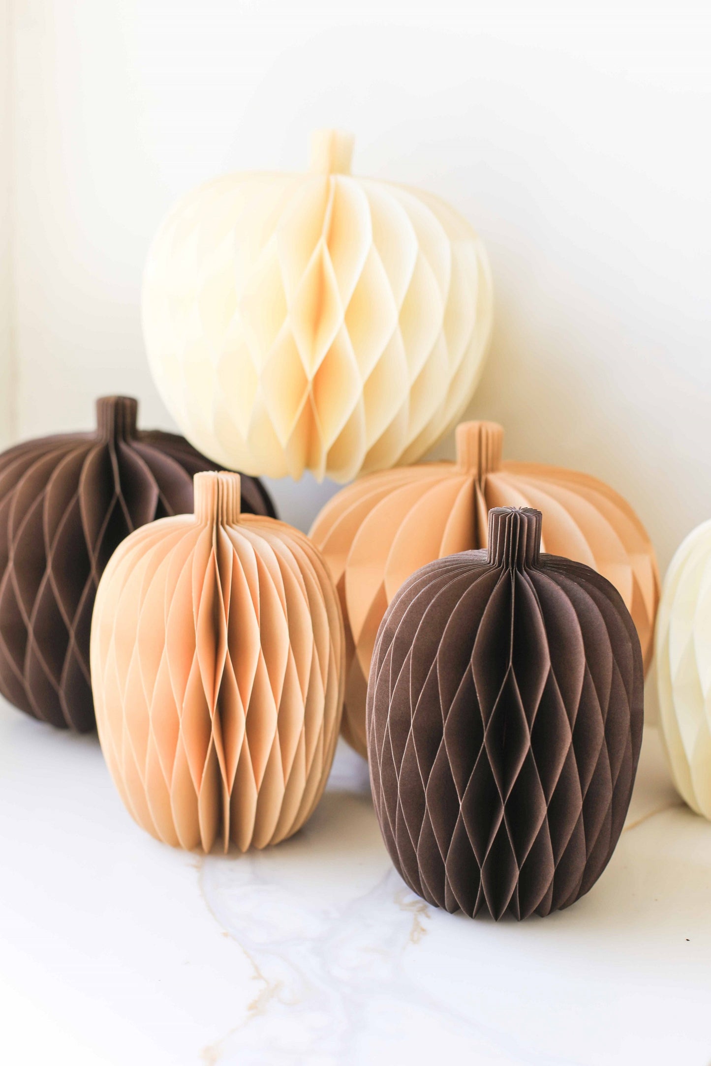 Honeycomb Paper Pumpkins – Halloween & Fall Decoration