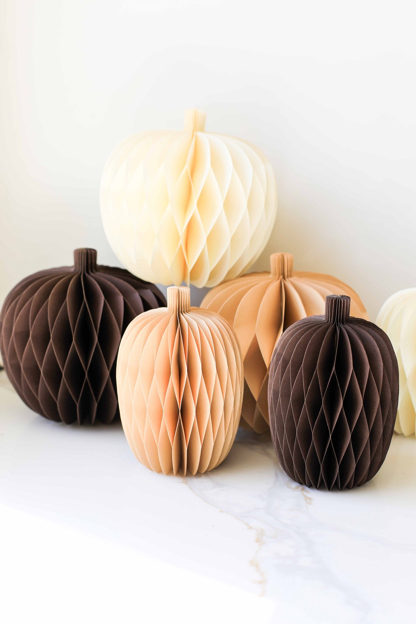Honeycomb Paper Pumpkins – Halloween & Fall Decoration