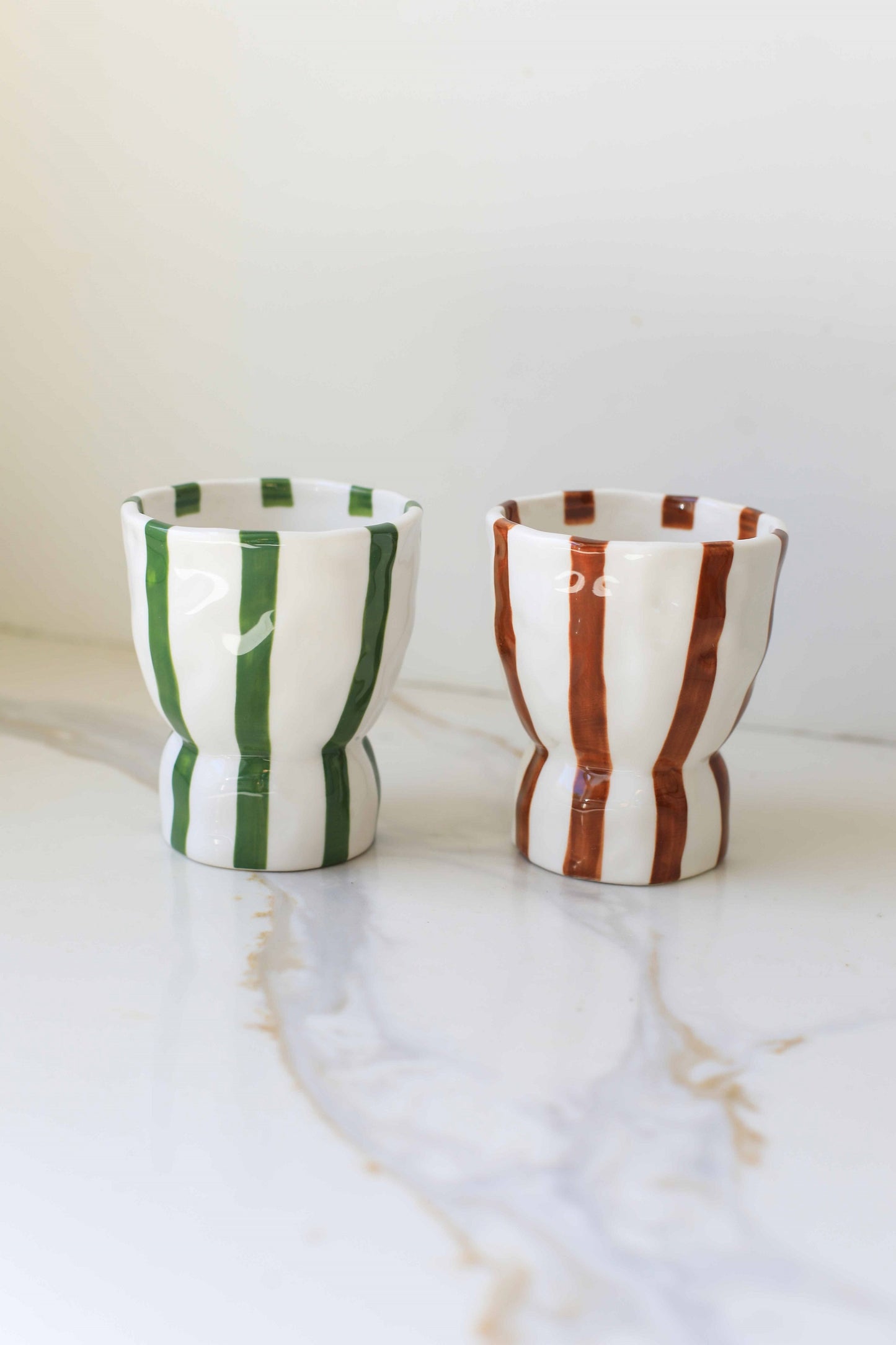 Hand-Painted Tall Striped Mug