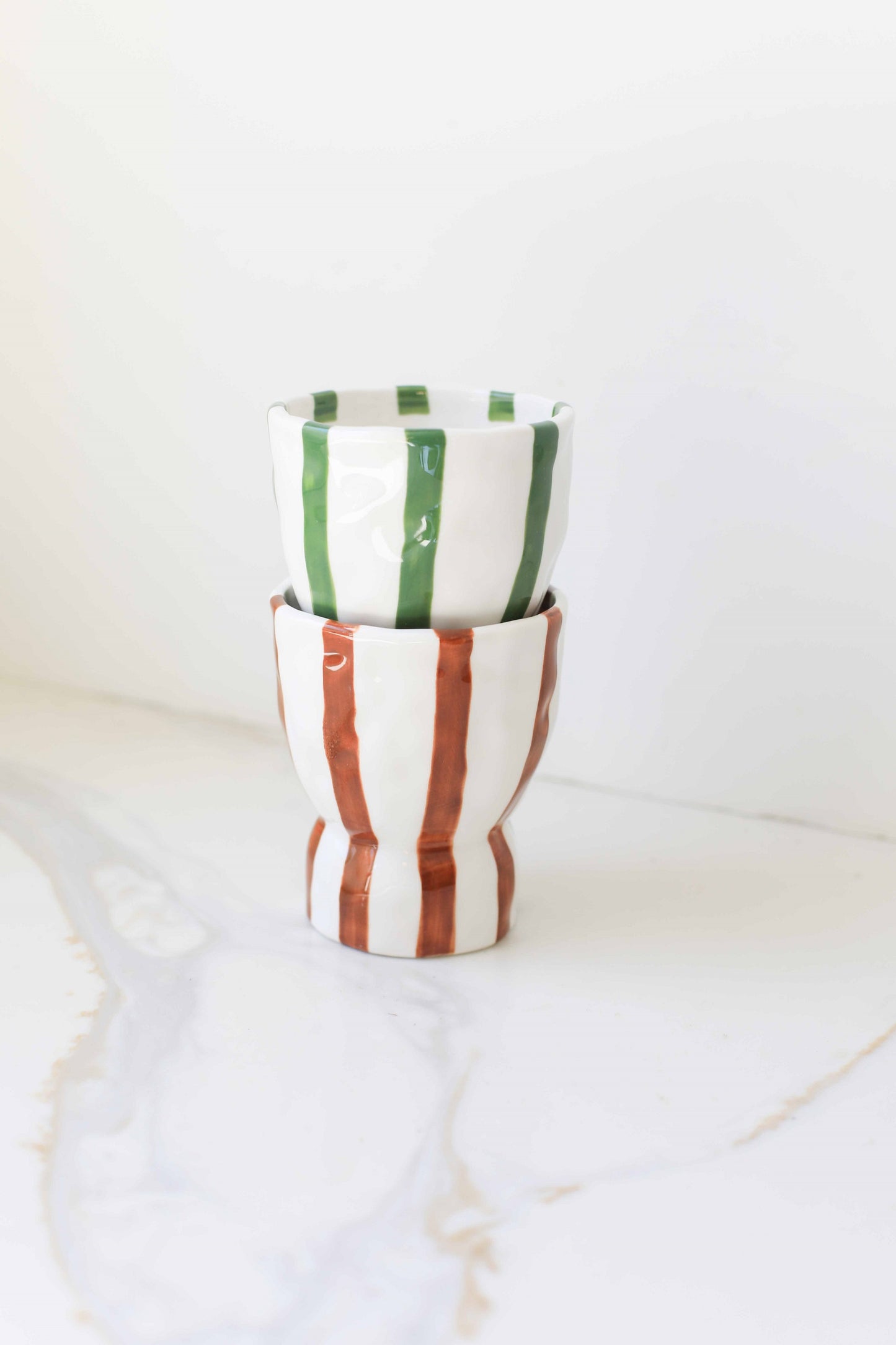 Hand-Painted Tall Striped Mug