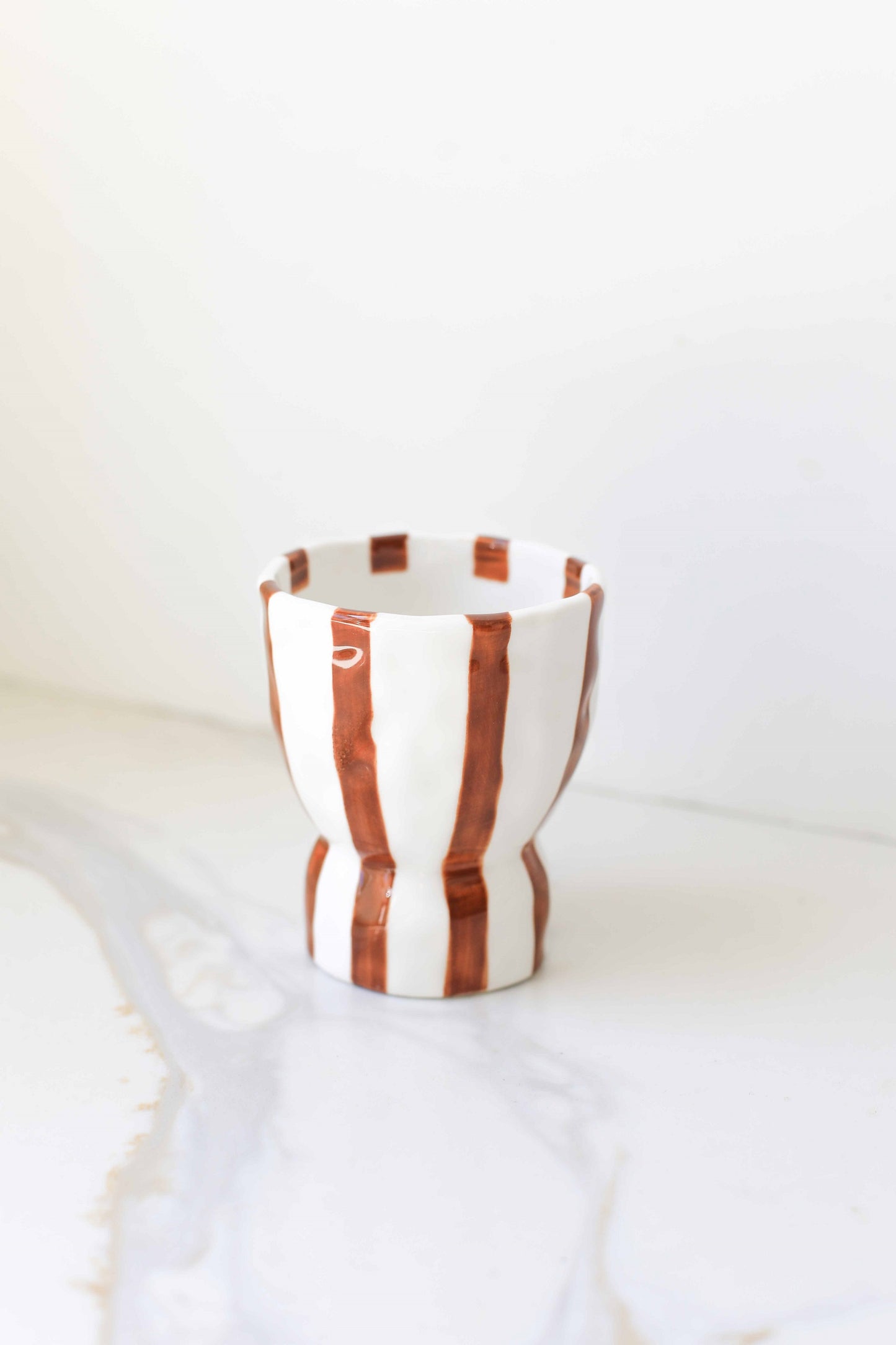 Hand-Painted Tall Striped Mug