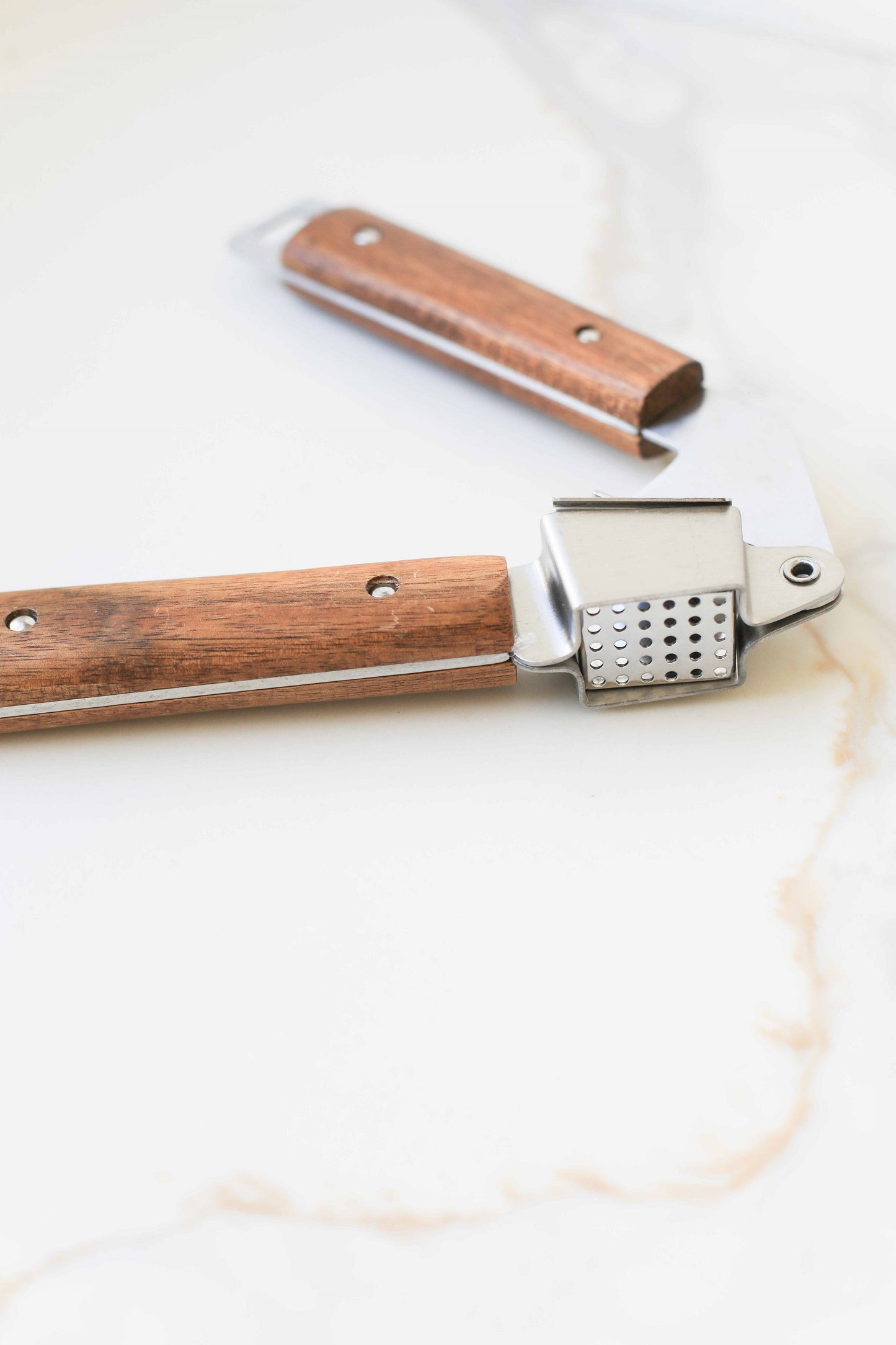 Heirloom Wooded Handle Garlic Press