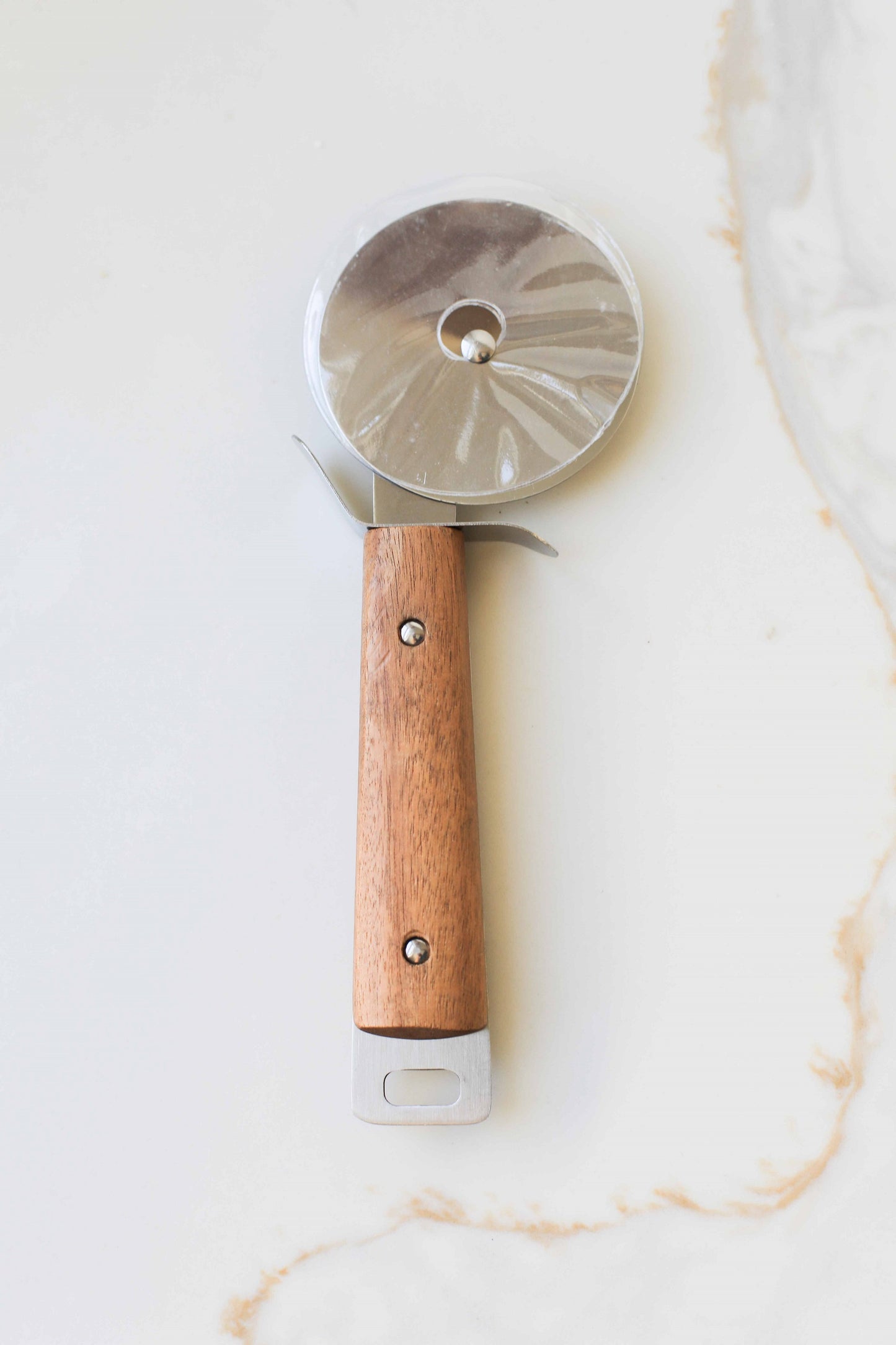 Heirloom Wooden Handle Pizza Cutter