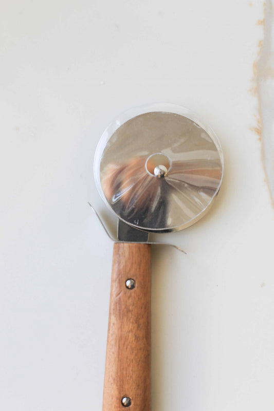 Heirloom Wooden Handle Pizza Cutter