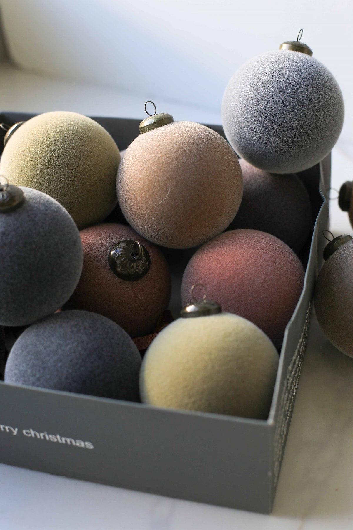 Flocked Velvet Christmas Balls