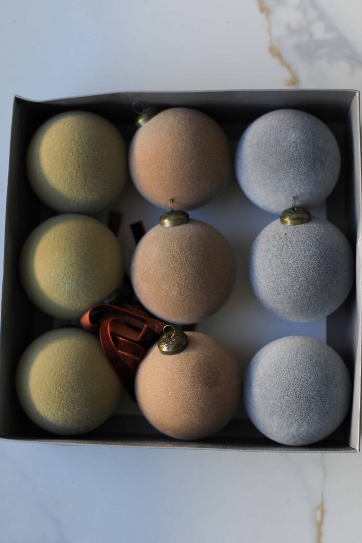 Flocked Velvet Christmas Balls