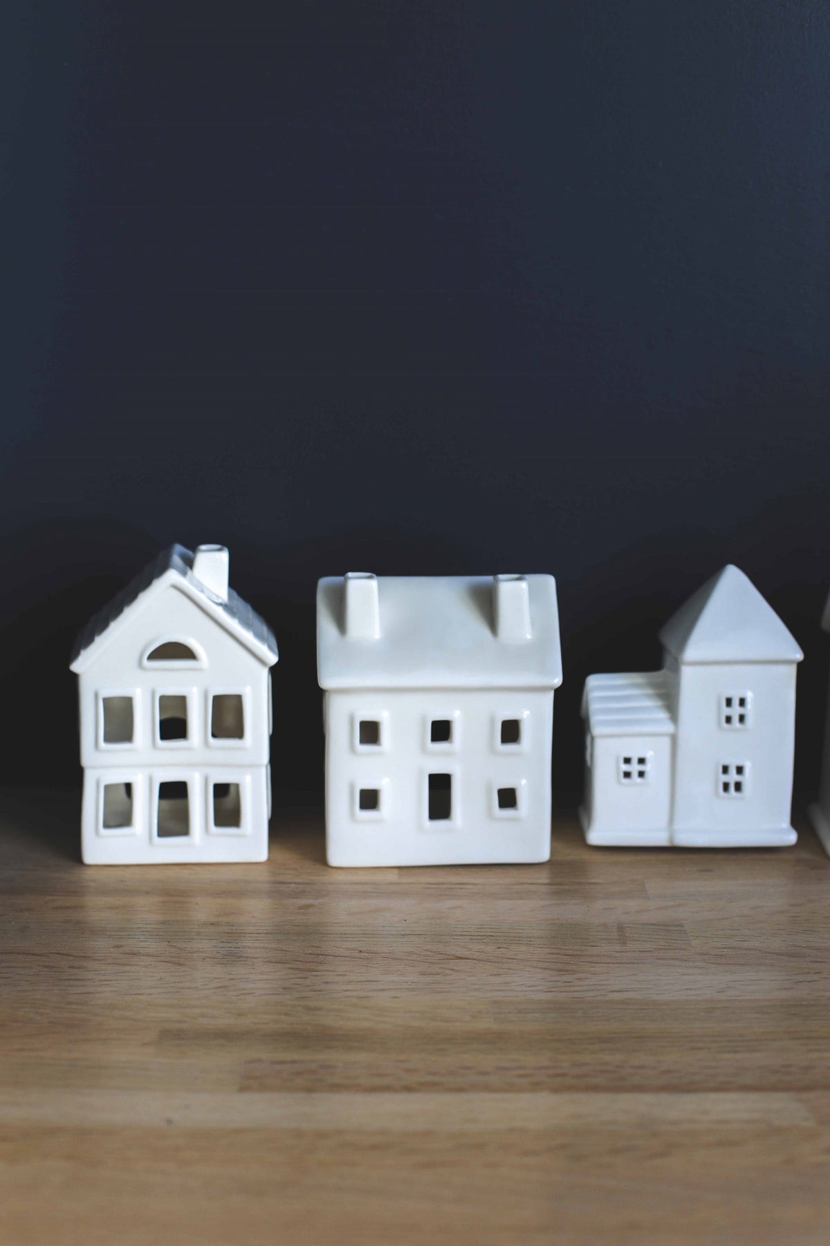 White Ceramic House Candle Holder