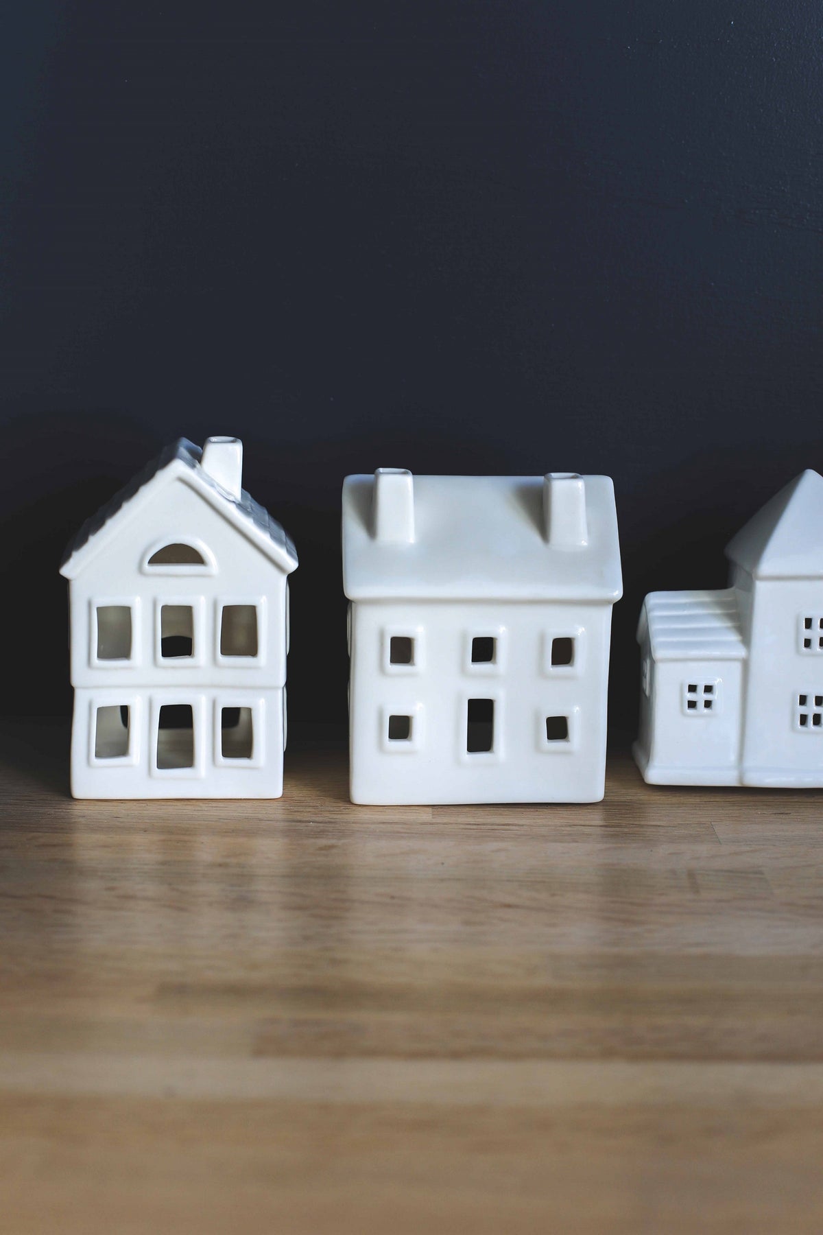 White Ceramic House Candle Holder