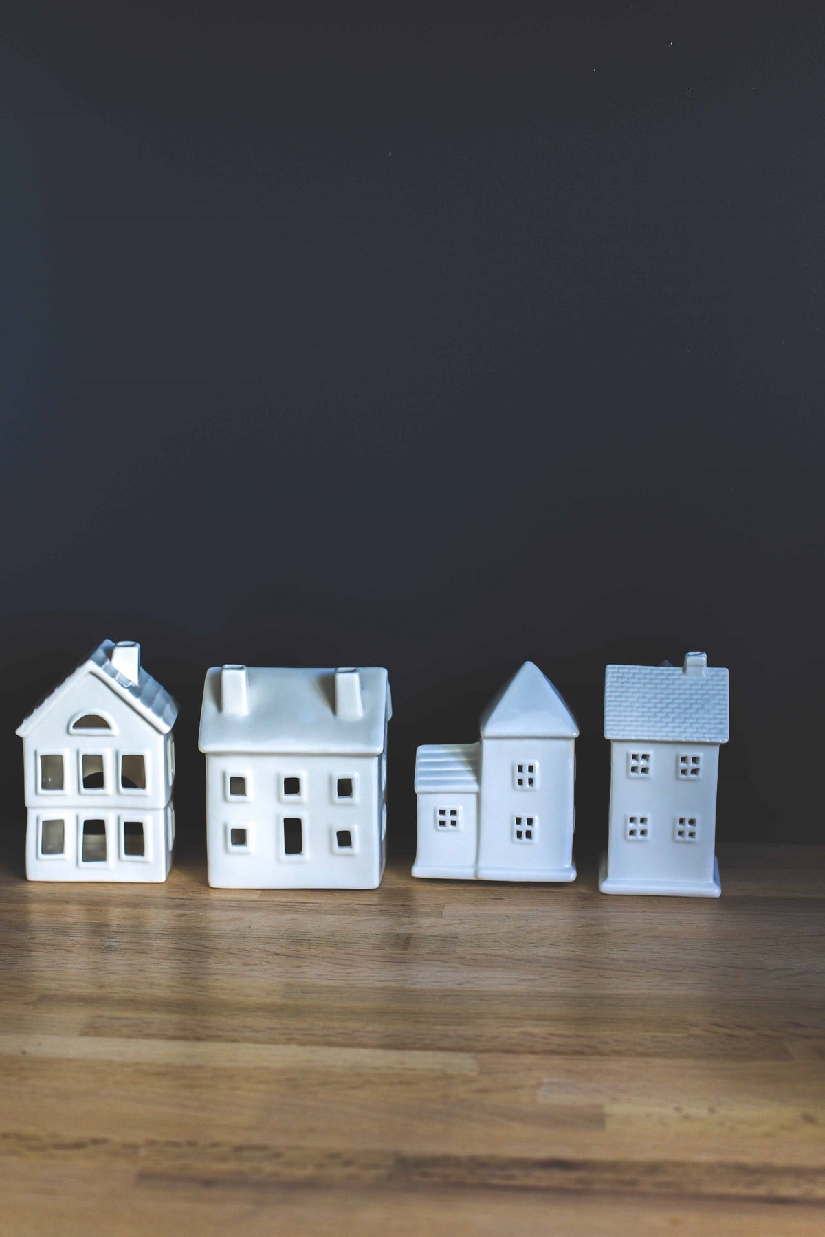White Ceramic House Candle Holder