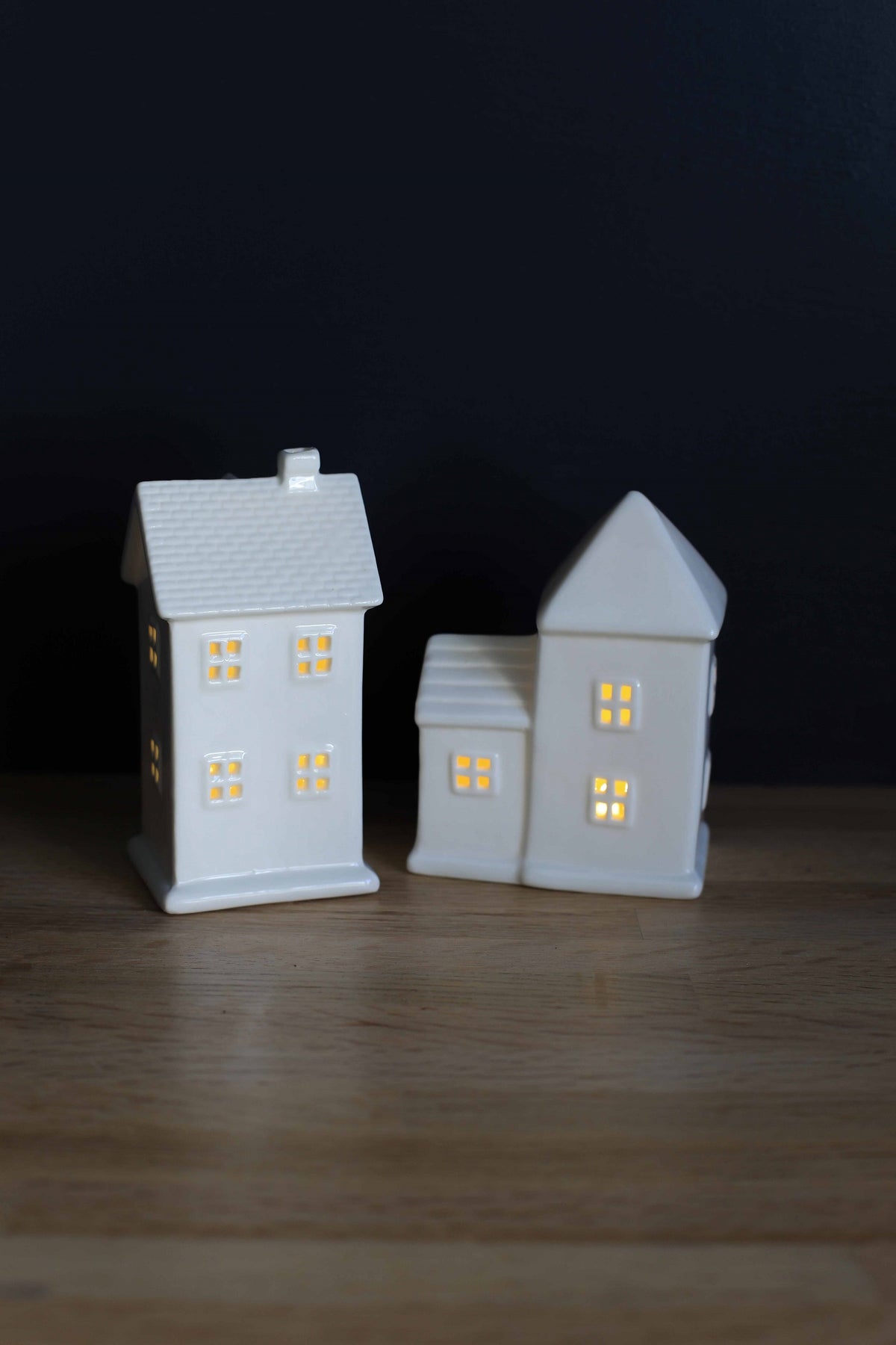 White Ceramic House Candle Holder