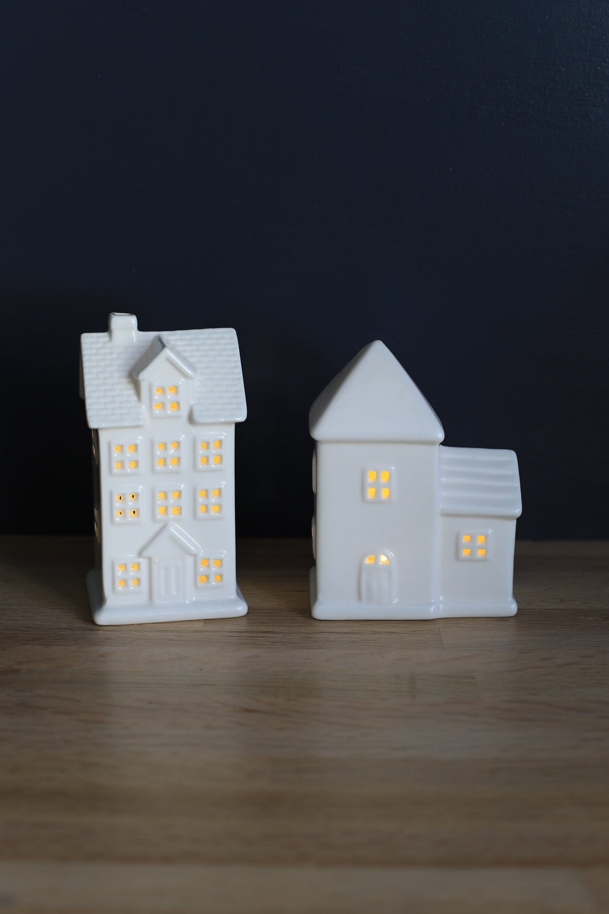 White Ceramic House Candle Holder