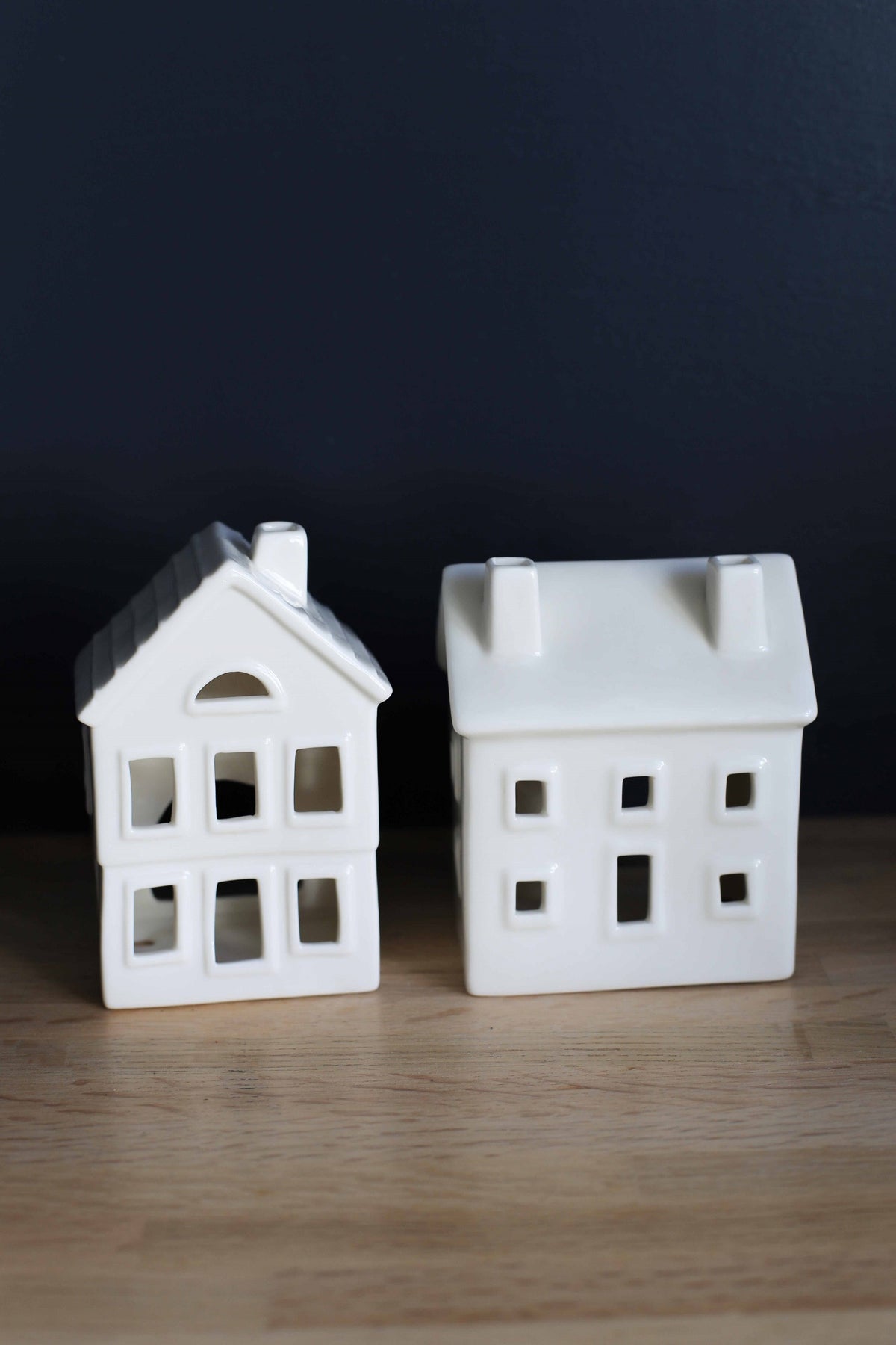 White Ceramic House Candle Holder
